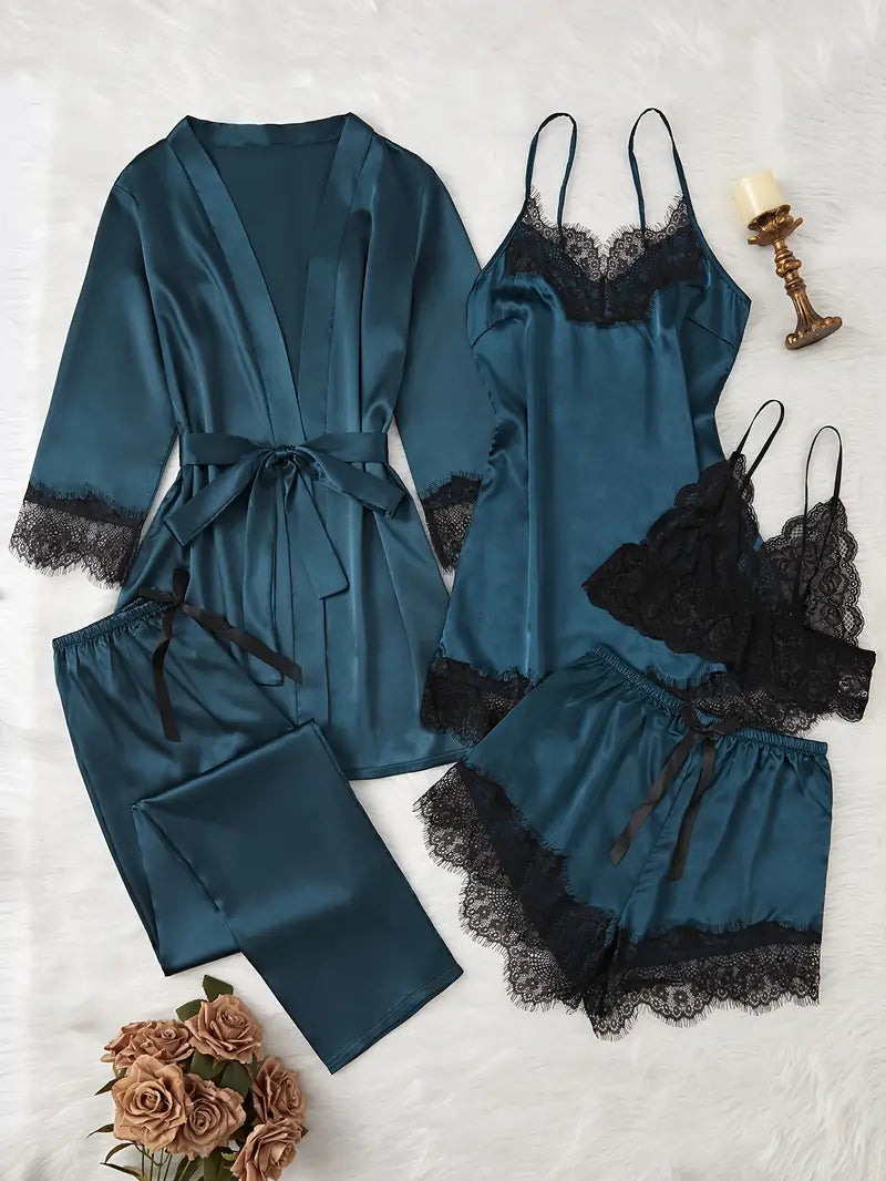 Nuisette Femme Satin et Dentelle – Sous-vêtements et Pyjamas Sexy & Élégants pour la Nuit