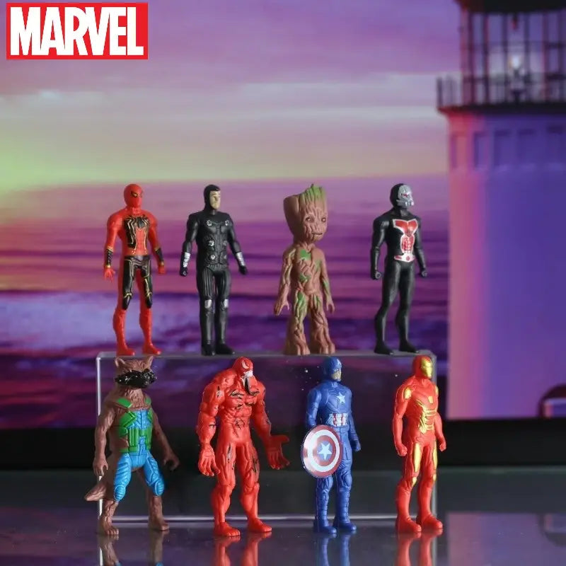 Ensemble de 8 Figurines Marvel Super-Héros – Jouets de Collection pour Enfants et Fans