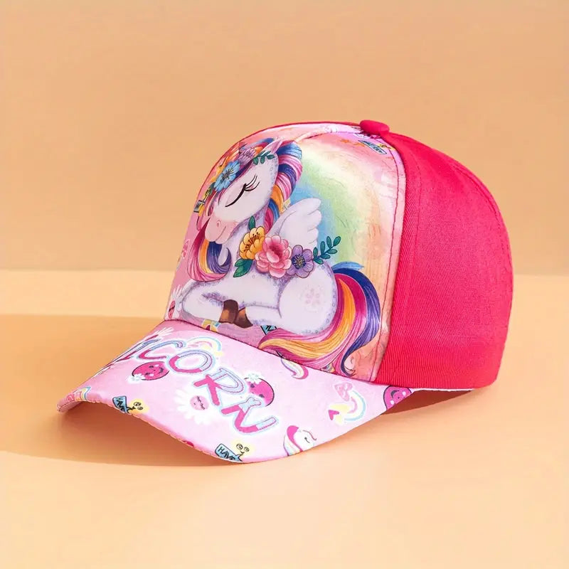 Casquette Enfant Licorne Colorée – Chapeaux et Casquettes Fille avec Motifs Arc-en-Ciel | Mode & Protection Soleil