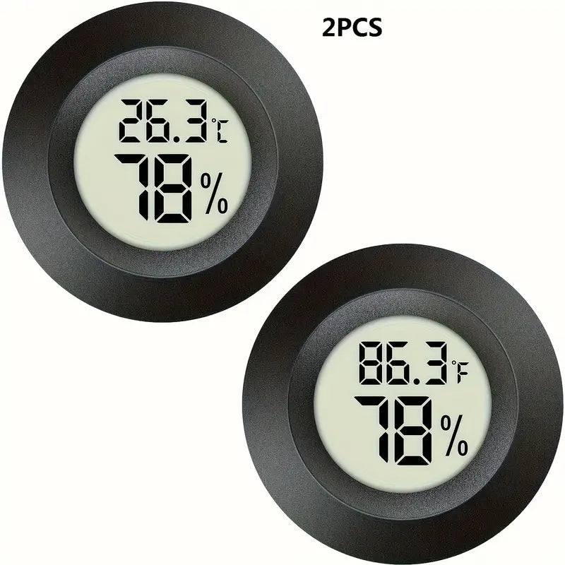 Mini Thermomètre Hygromètre Numérique Rond – Mesure Température et Humidité Intérieure, Écran LCD Compact et Précis