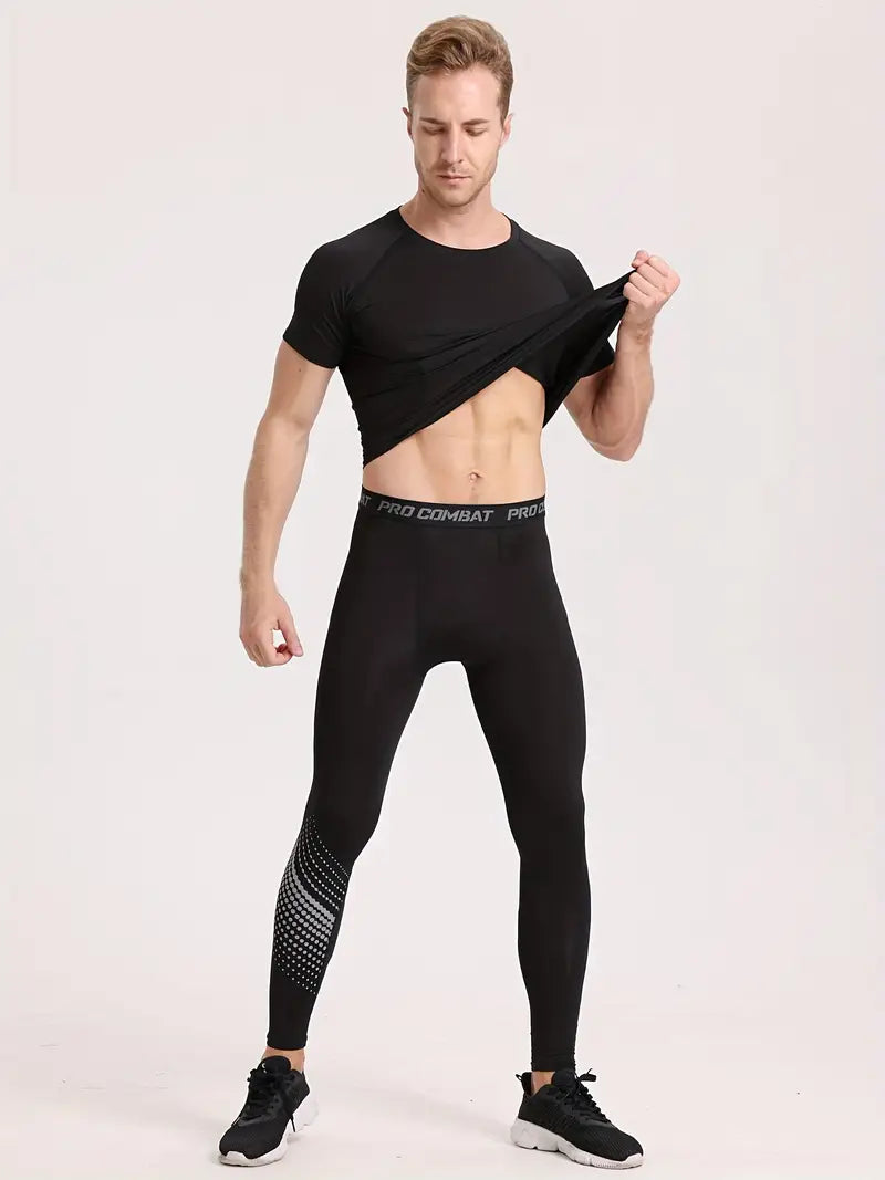T-shirt de sport homme compression – Respirant & extensible – Idéal musculation, running et fitness