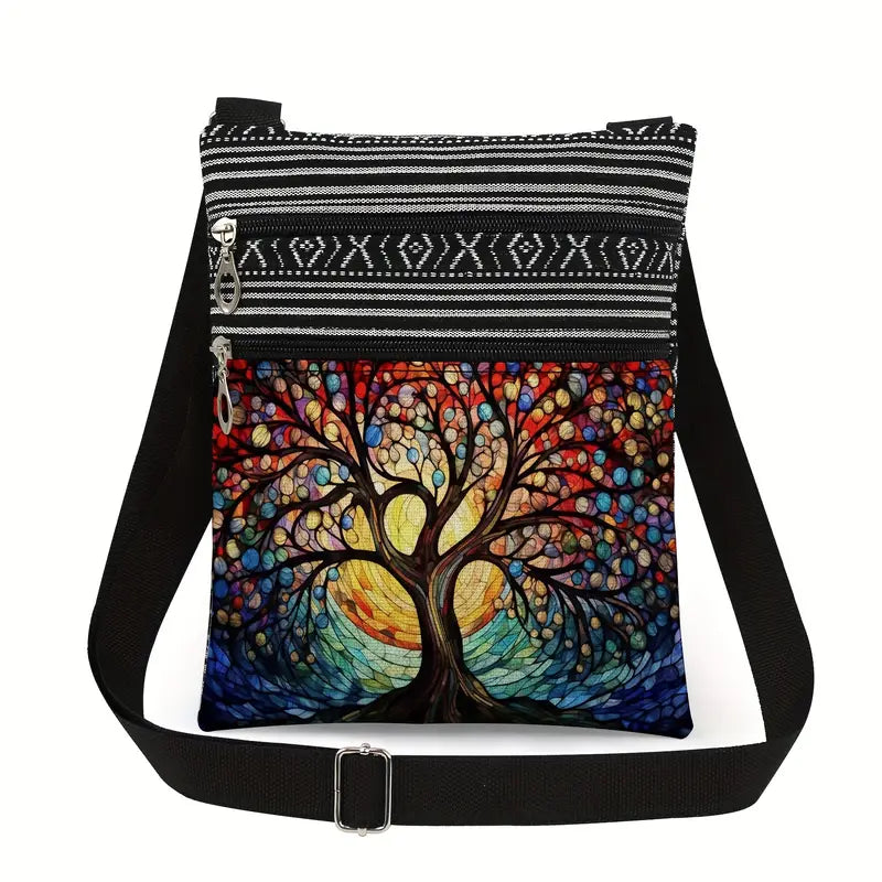 Lot de sacs à main femme  Bandoulières bohèmes motifs papillons et arbres colorés