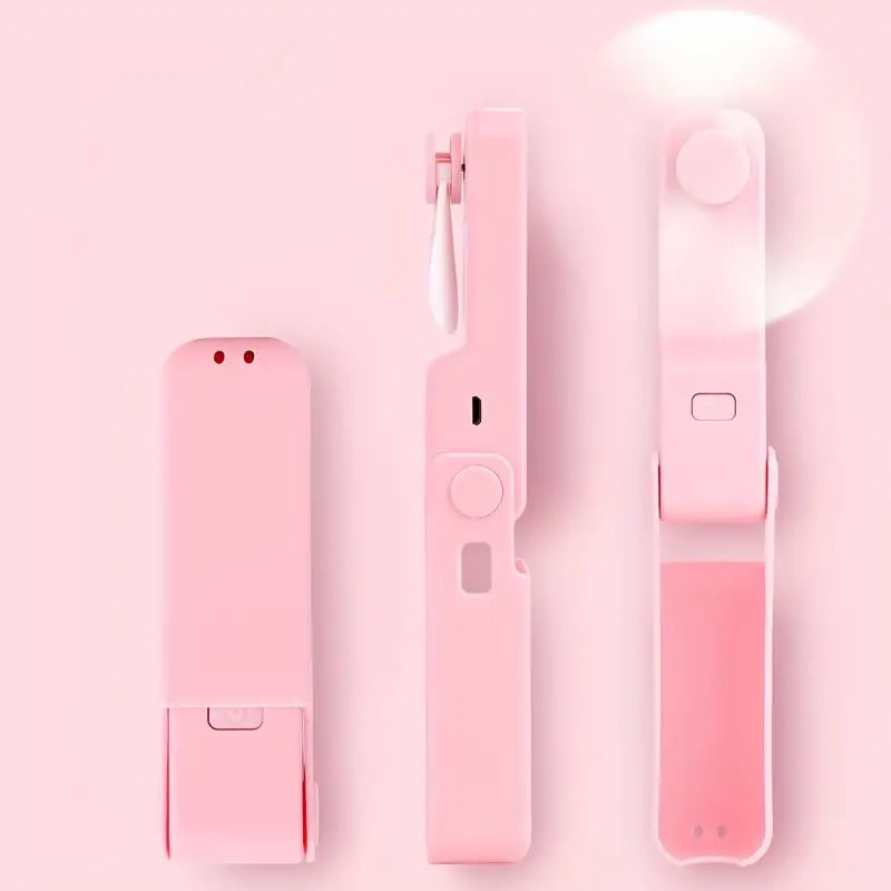 Ventilateur de Poche Pliable – USB Rechargeable, Compact et Silencieux avec LED Intégrée
