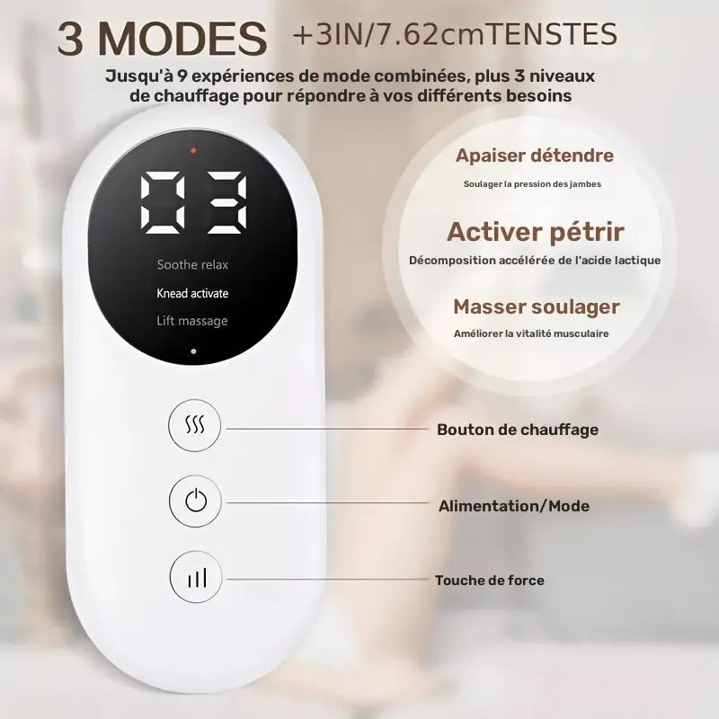 Masseur Électrique de Jambes avec Compression – Soulagement Circulatoire & Fatigue Musculaire