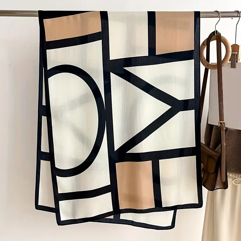 Écharpe femme élégante motif géométrique – Châle léger chic pour toutes saisons