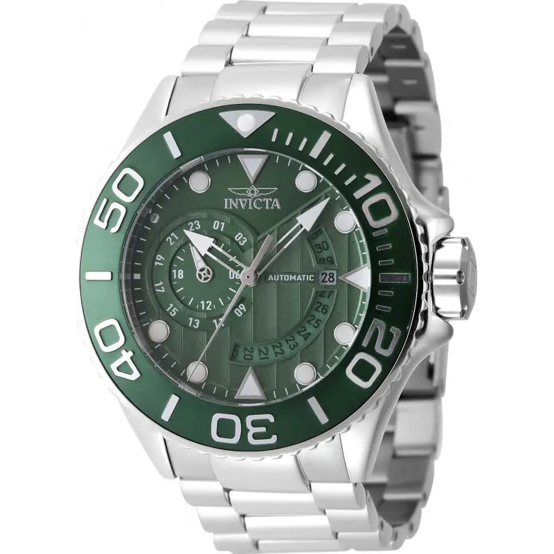 Montre homme automatique Invicta – Cadran vert sport avec bracelet acier inoxydable