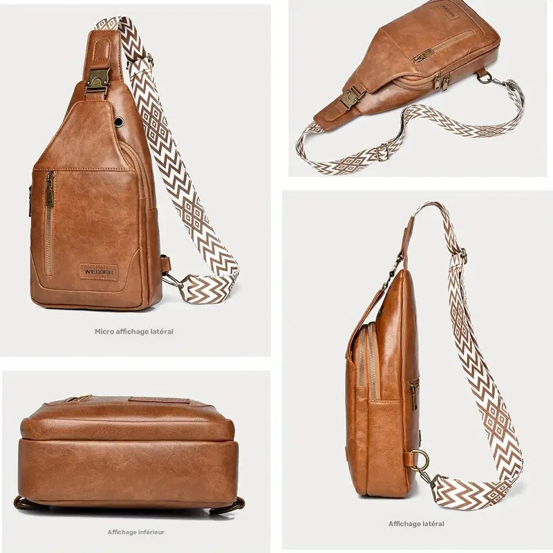 Ensemble sac banane et portefeuille assorti – Design élégant en cuir pour homme