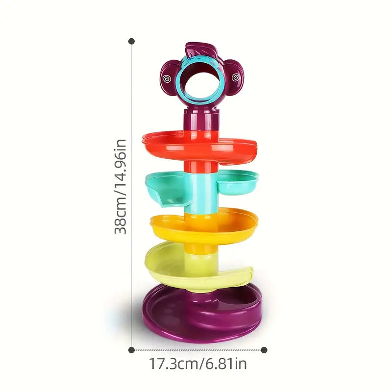 Tour de Boules Éducative pour Bébé – Jeu d’Éveil Coloré et Ludique avec Pistes en Spirale