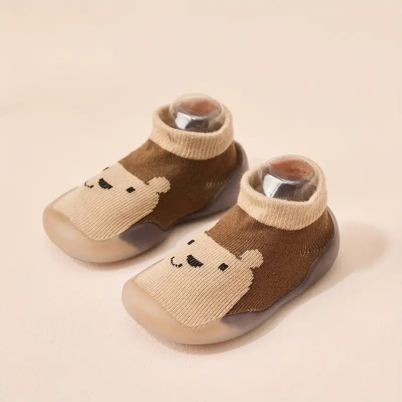 Chaussures bébé garçon souples motif lion – Chaussons premiers pas antidérapants en maille respirante