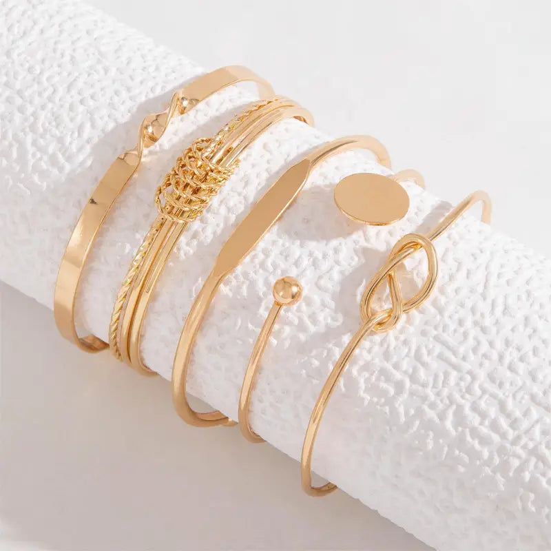 Lot de bracelets manchettes femme dorés – Bijoux élégants minimalistes tendance