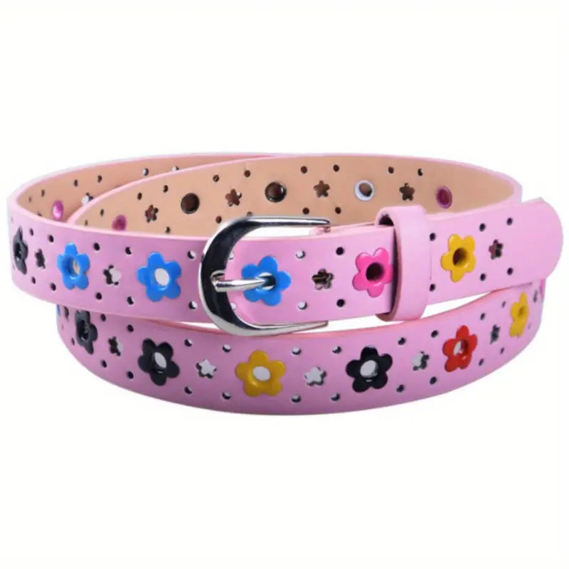 Ceinture Enfant avec Motifs Fleur Colorés – Accessoire Mode Ajustable et Ludique