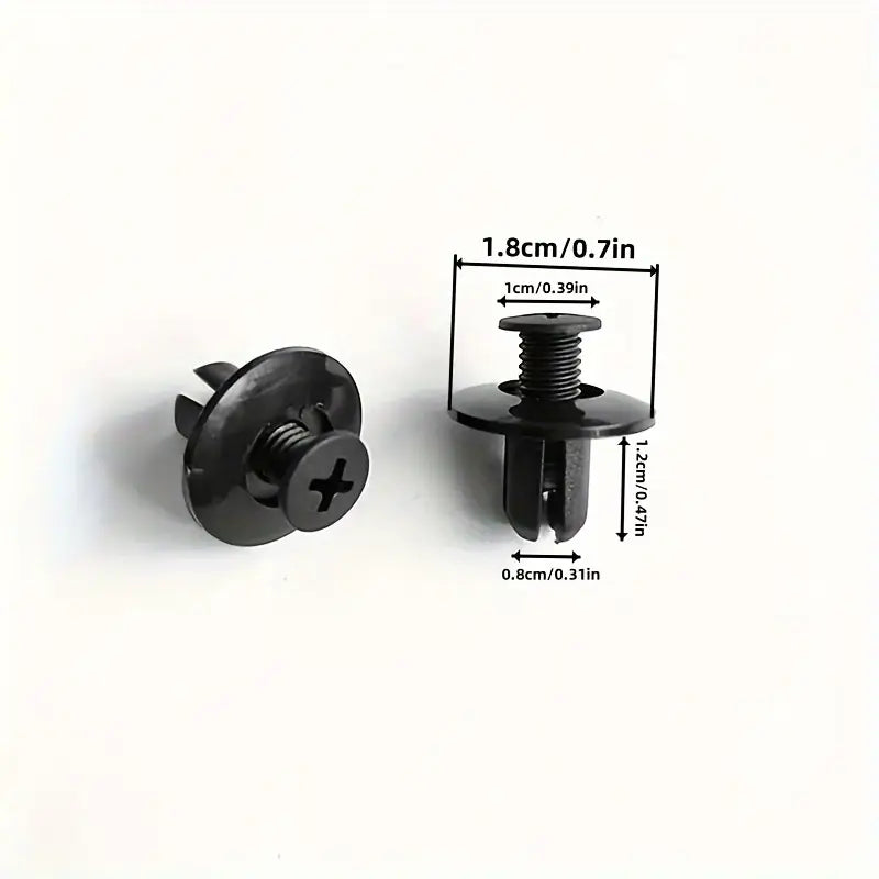 Clips de Fixation en Plastique Noir – Rivets Universels pour Panneaux, Carrosserie et Applications Industrielles