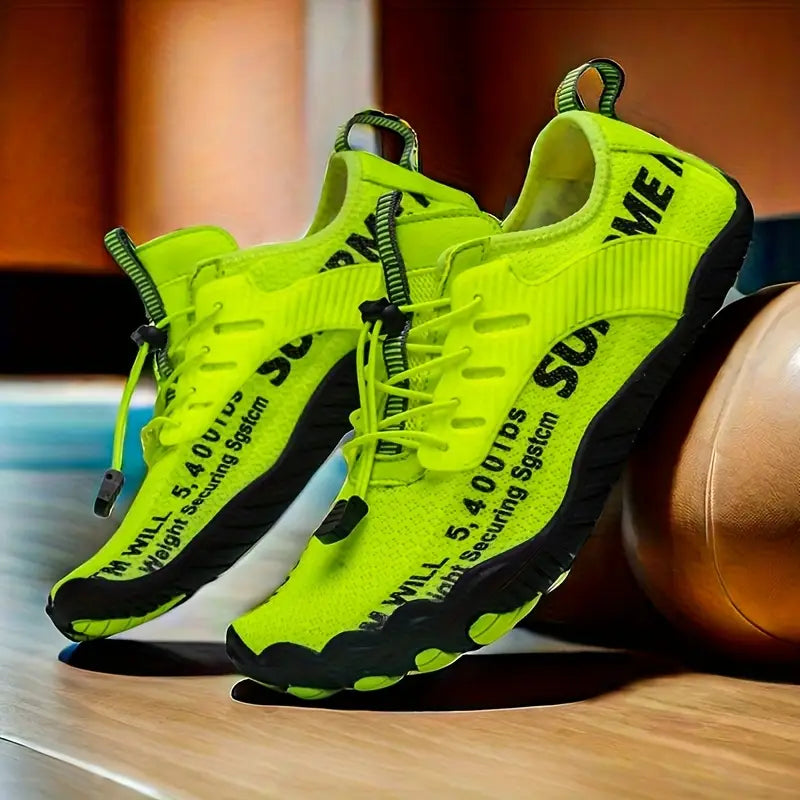 Chaussures de sport homme respirantes – Baskets légères plein air running et fitness couleur fluo