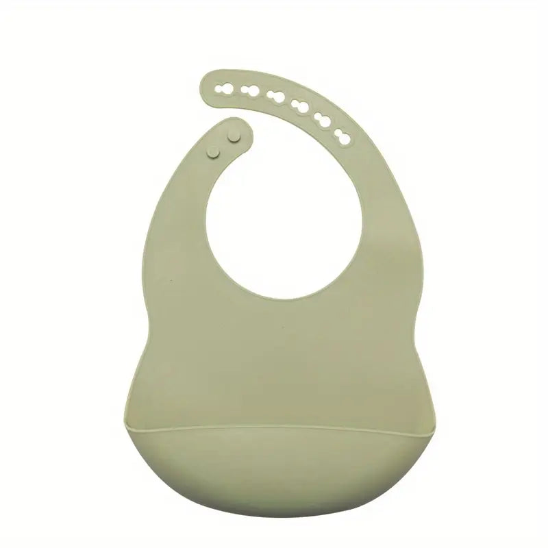 Bavoir Silicone Imperméable avec Récupérateur de Nourriture, Réglable et Facile à Nettoyer