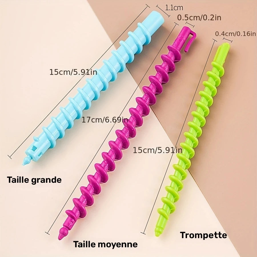 Bigoudis Spirales Magiques Sans Chaleur – Lot de 20 Curlers Colorés pour Boucles Définies Facilement