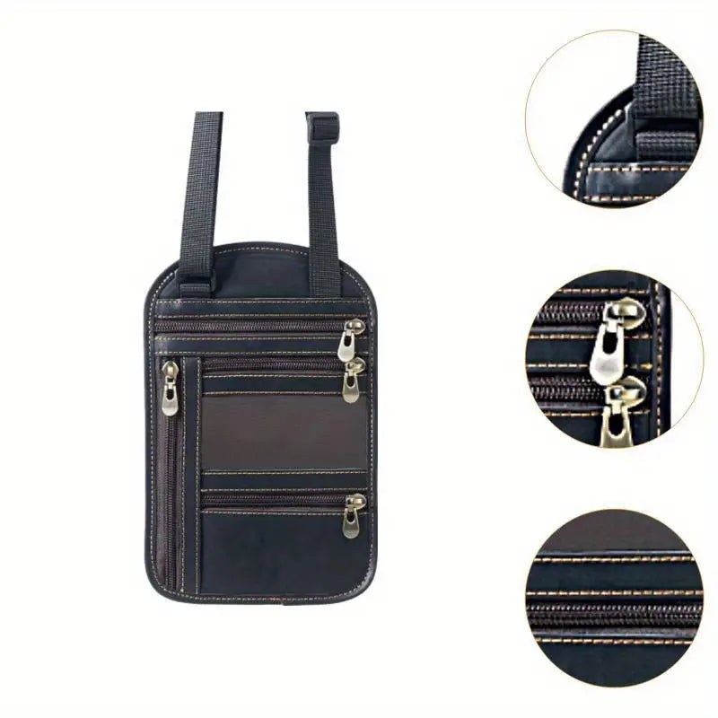 Protège passeport et portefeuille de voyage  Multi-compartiments, cuir synthétique, format compact