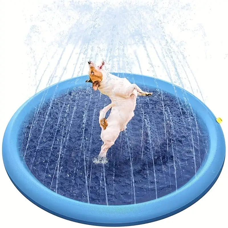 Tapis de Jeu d’Eau pour Enfants Fontaine Splash Gonflable Extérieure, Idéal Jardin & Été