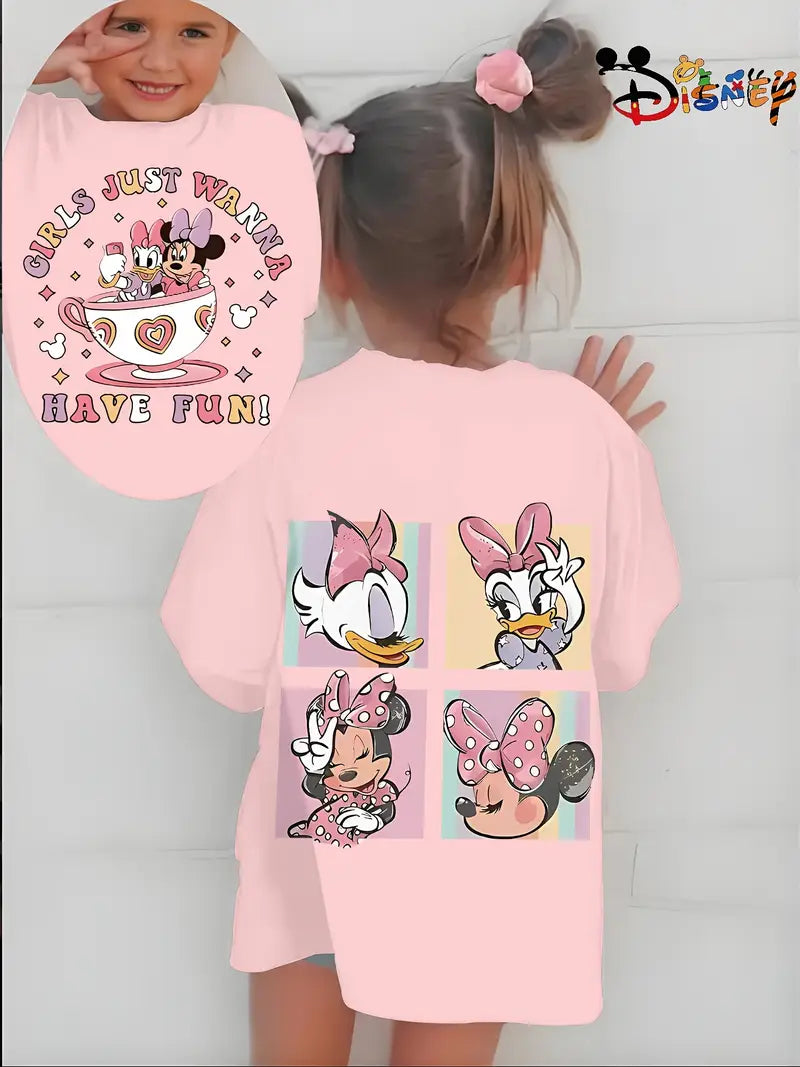 Chemise fille rouge Disney Minnie et Daisy – t-shirt fun et coloré