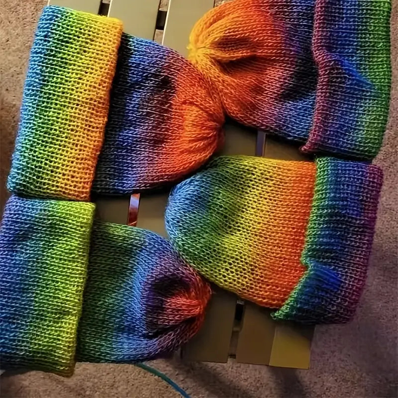 Pelote de Laine Arc-en-Ciel Dégradé – Fil Multicolore Doux pour Crochet & Tricot Créatif