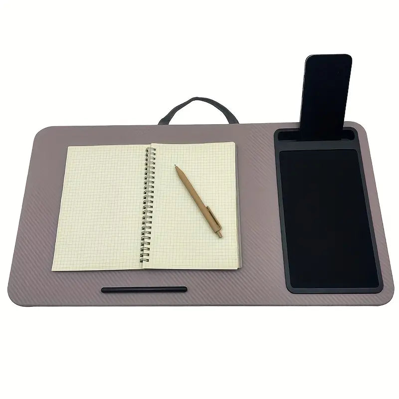 Table de Lit Portable pour Ordinateur – Plateau de Travail Pliable avec Support Antidérapant et Poignée de Transport