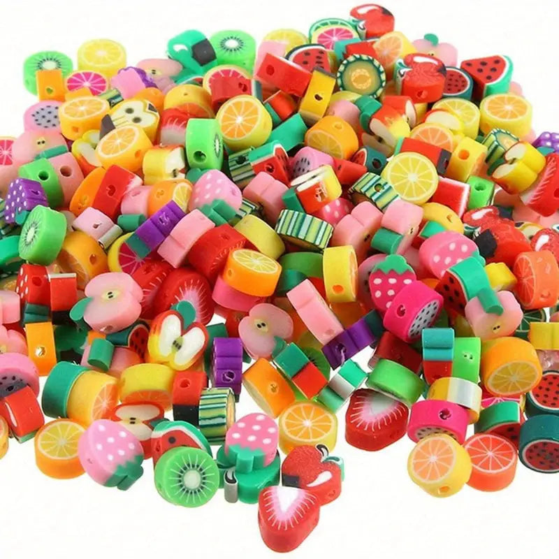 Perles Fruits en Fimo Colorées – Perles Fantaisie pour Bracelets, Colliers et Bijoux DIY