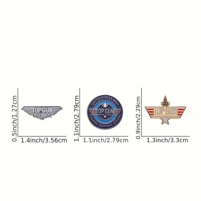 Pin’s rond Top Gun US Navy – Broche militaire aviateur vintage