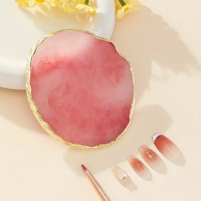 Palette en Résine pour Nail Art – Plateau de Mélange Esthétique pour Vernis, Gel UV et Paillettes