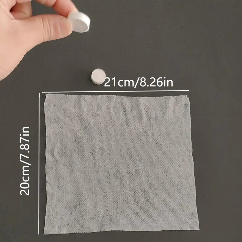 Pastilles comprimées serviettes jetables compactes – 50/100 pièces ultra-légères pour Camping et Randonnée