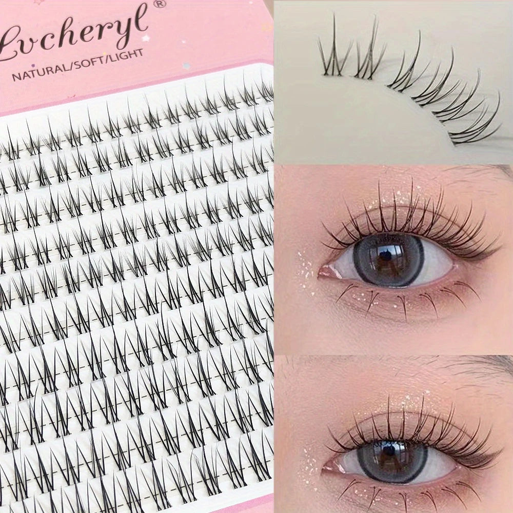 Faux Cils en Touffes Ultra Fins – Effet Naturel, Léger et Confortable pour un Regard Intense – Lot Professionnel de Cils Individuels