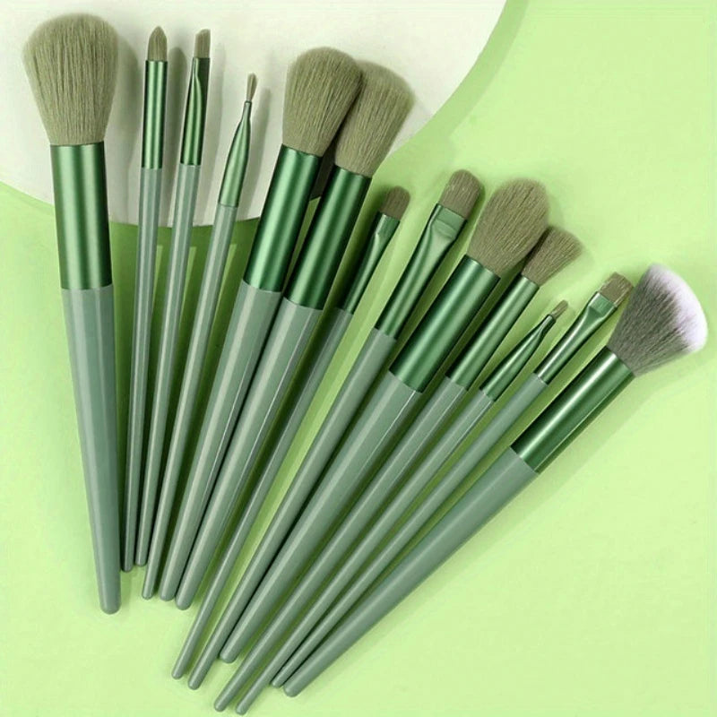 Pack de 12 Pinceaux Maquillage Professionnels – Brosse Teint, Yeux & Lèvres avec Étui Doux