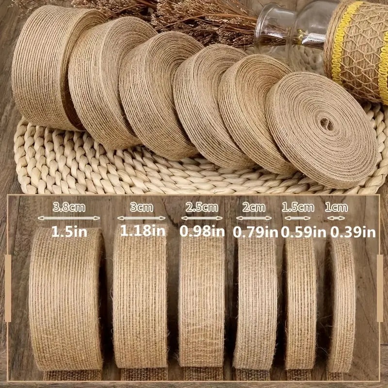 Ruban en jute naturel – Bande décorative pour emballage cadeau, loisirs créatifs et projets DIY