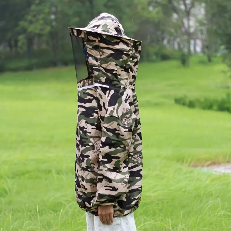 Veste anti-insectes camouflage avec voile protecteur – Répulsif antiparasitaire idéal pour plein air et jardin