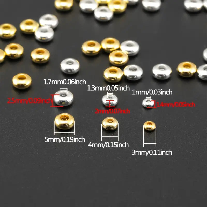 Intercalaires Rondelles Métal Doré & Argenté – Perles Séparatrices pour Perles DIY | Perlage & Fabrication de Bijoux