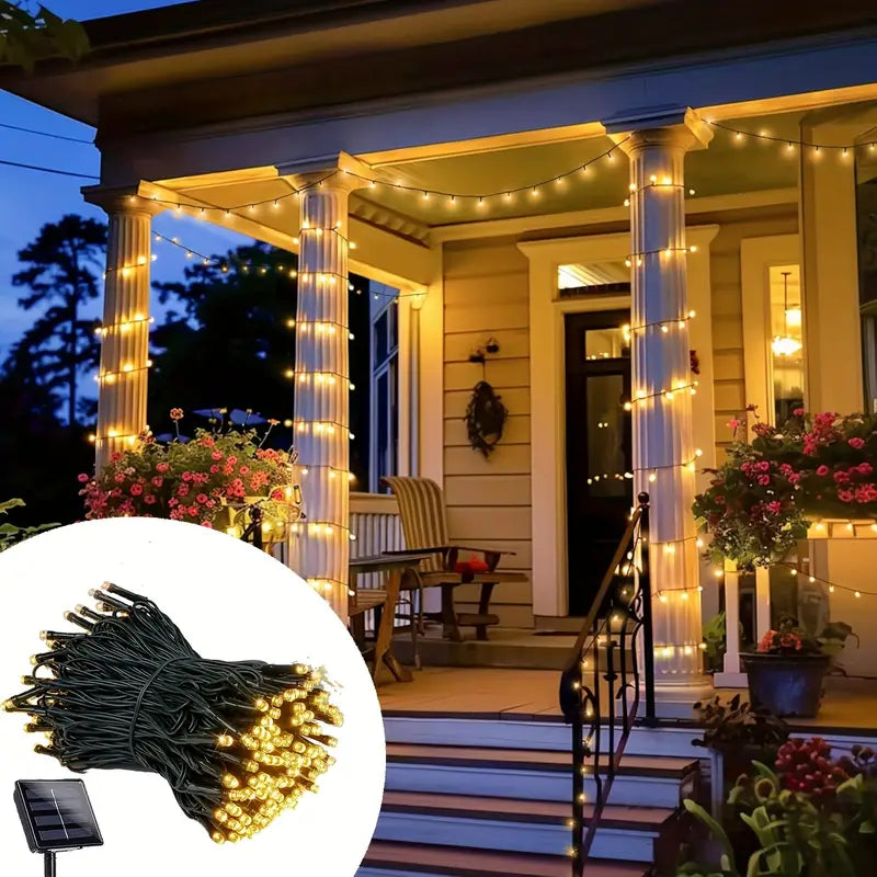Guirlande Solaire LED Extérieure – 200 LED Étanches pour Jardin, Terrasse ou Balcon – Lumière Chaude à Énergie Solaire