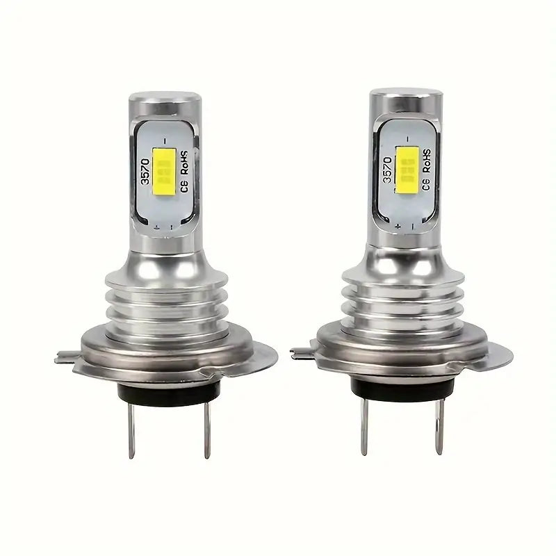 Paire d’Ampoules LED H7 Haute Puissance – 3570 COB 12V pour Phares Avant de Voiture, Blanc Froid, Antibrouillard et Feux de Route
