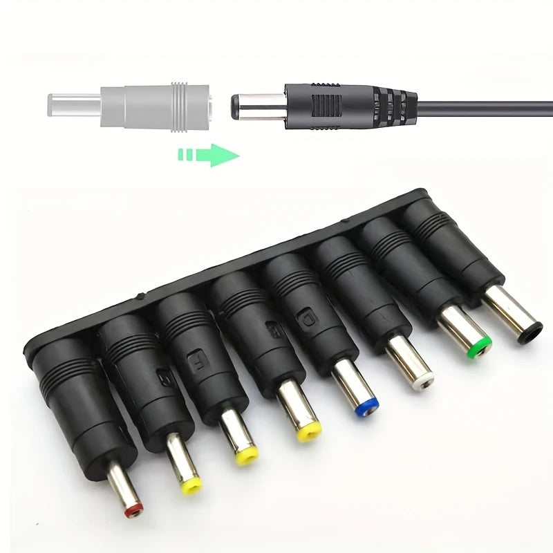 Kit 8 Embouts Adaptateurs Secteur Universel DC – Connecteurs Chargeurs Multiprises pour Ordinateurs, Écrans, et Appareils Électroniques