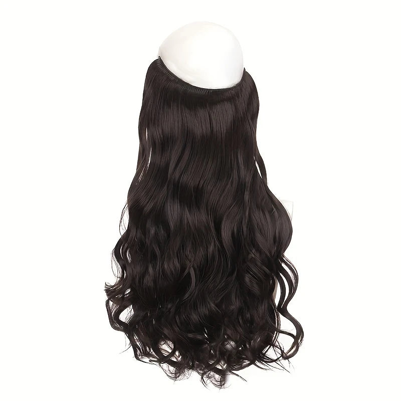 Extension de Cheveux Ondulée – Demi-Perruque Naturelle à Enfiler pour Longueur et Volume Instantané