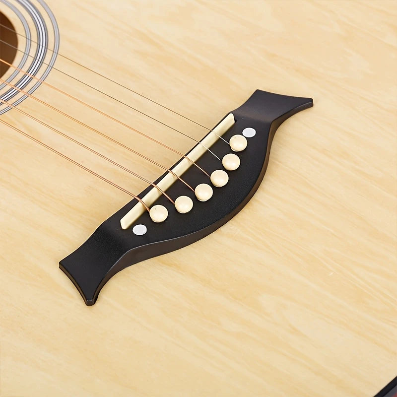 Guitare acoustique 6 cordes + pack complet débutant – Housse, capodastre, cordes, médiators inclus