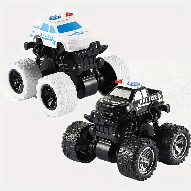 Voiture de Police Monster Truck à Friction – Jouet Tout-Terrain pour Enfants, Pneus XXL et Suspension
