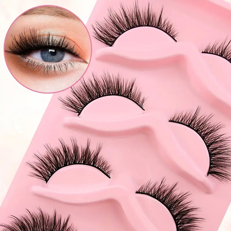 Faux Cils 3D Naturels – Lot de 5 Paires Réutilisables pour un Regard Intense et Glamour