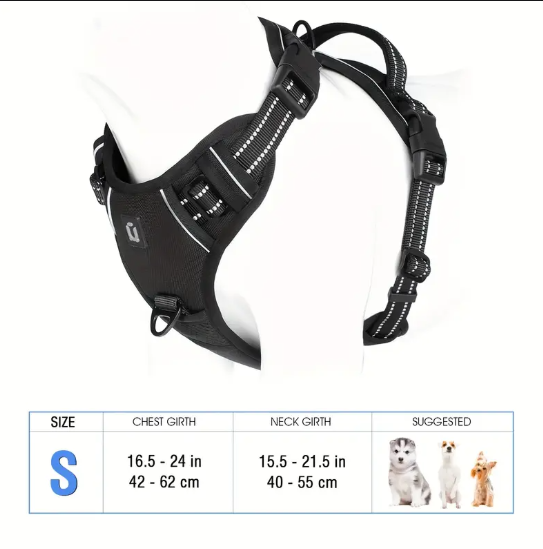 Harnais Réglable pour Chien – Sécurisé, Respirant et Confortable avec Sangles Réfléchissantes