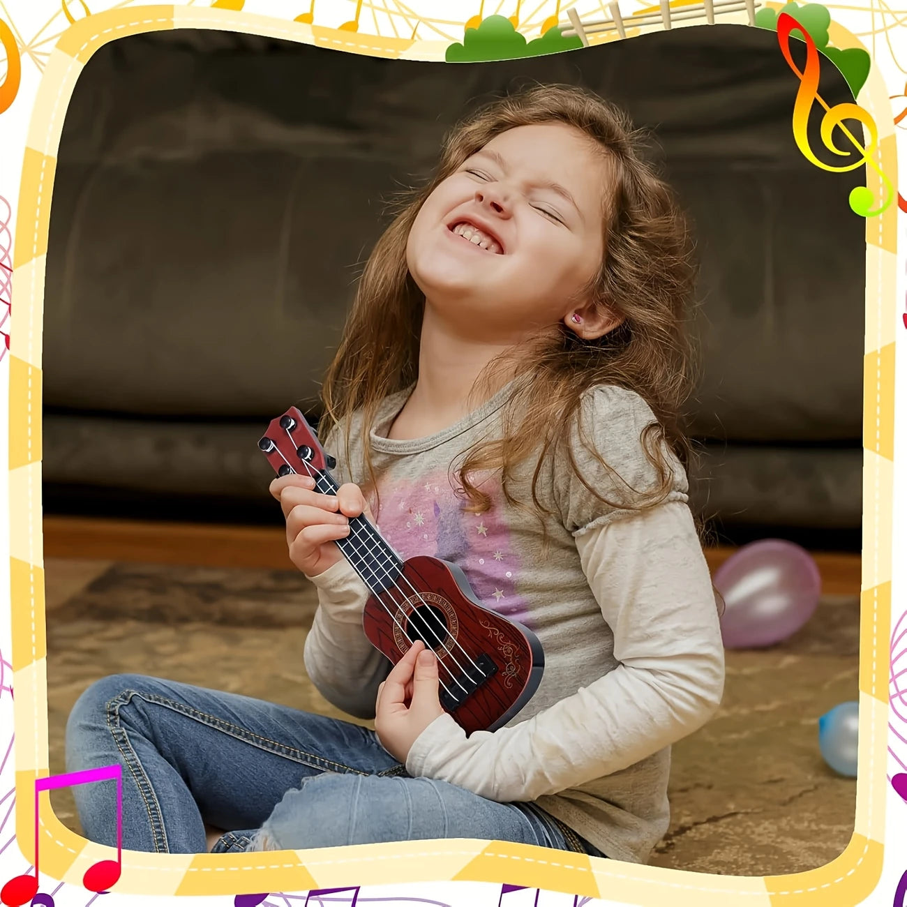 Mini Ukulélé Soprano 4 Cordes – Instrument Ludique pour Enfants et Débutants