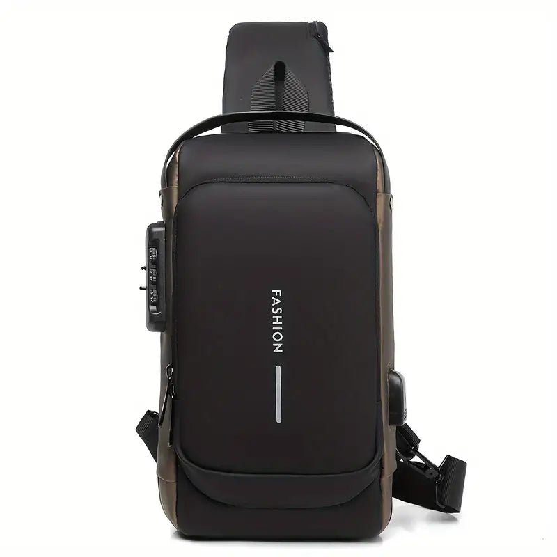 Sac Bandoulière Antivol pour Homme – Sac à Dos Compact USB pour Voyage, Randonnée ou Usage Quotidien