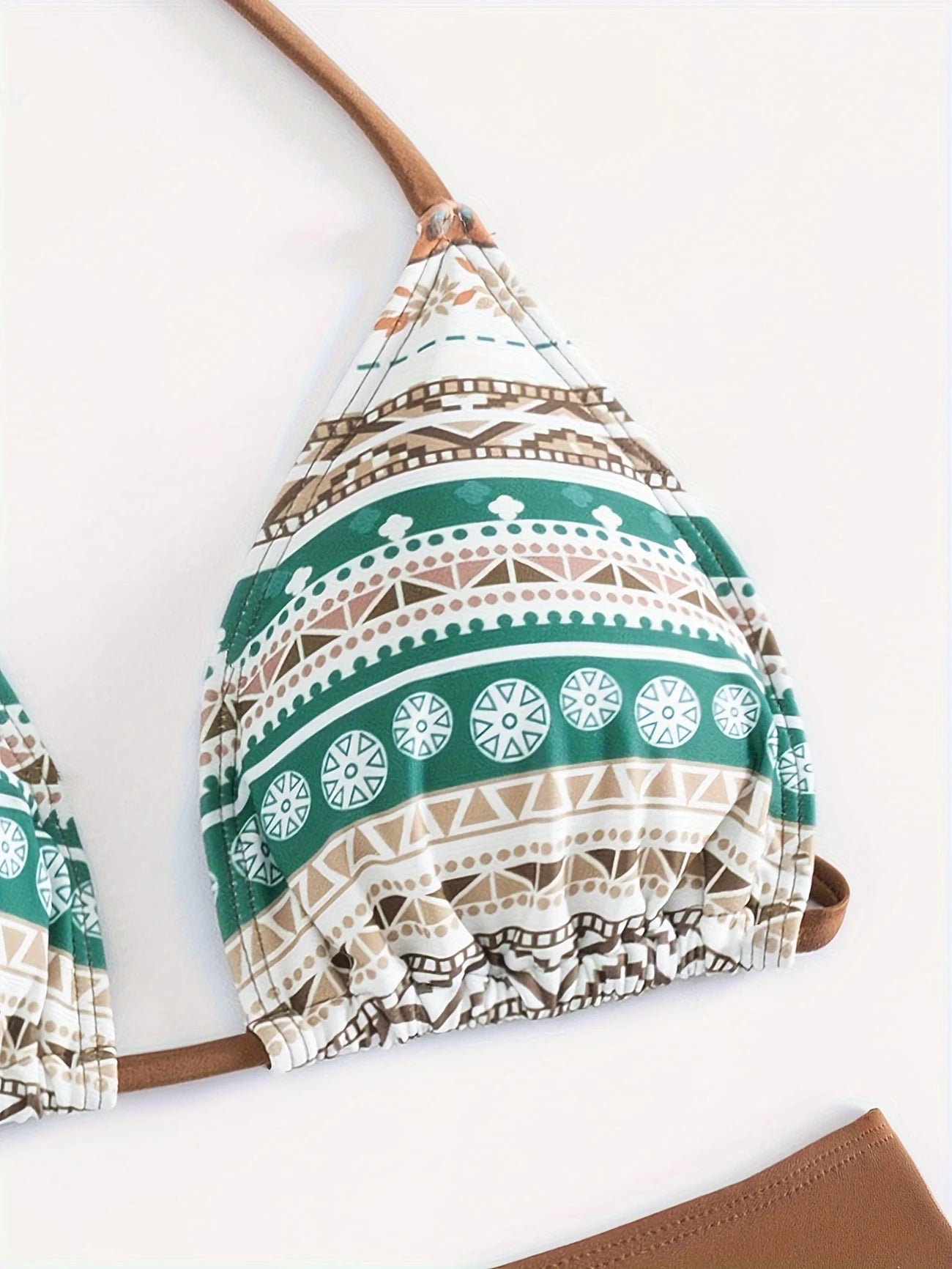 Ensemble 3 Pièces Bikini Bohème avec Jupe Filet – Maillot de Bain Femme Chic et Ethnique