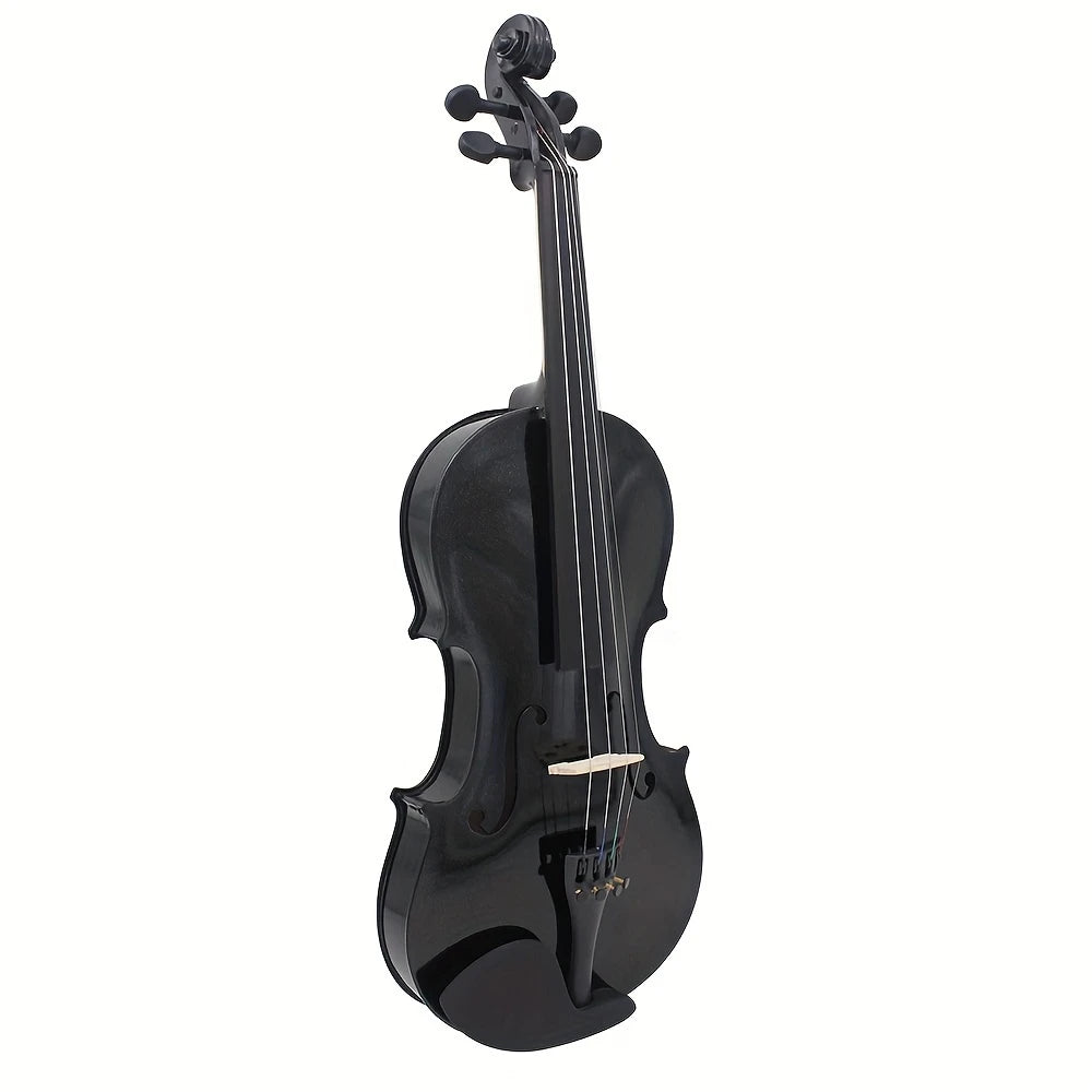 Violon Classique Noir Élégant – Instrument à Cordes 4/4 pour Débutants, Étudiants ou Décoration Musicale