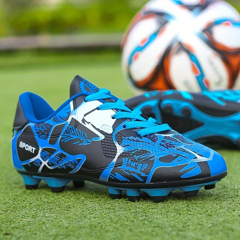 Chaussures de Football Enfant Garçon – Crampons Antidérapants Terrain Sec
