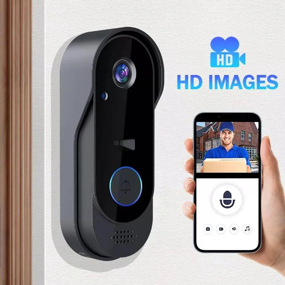 Sonnette Vidéo Wi-Fi 2.4G Rechargeable – Caméra Grand Angle 125°, Vision Nocturne, Audio Bidirectionnel, Carte Mémoire