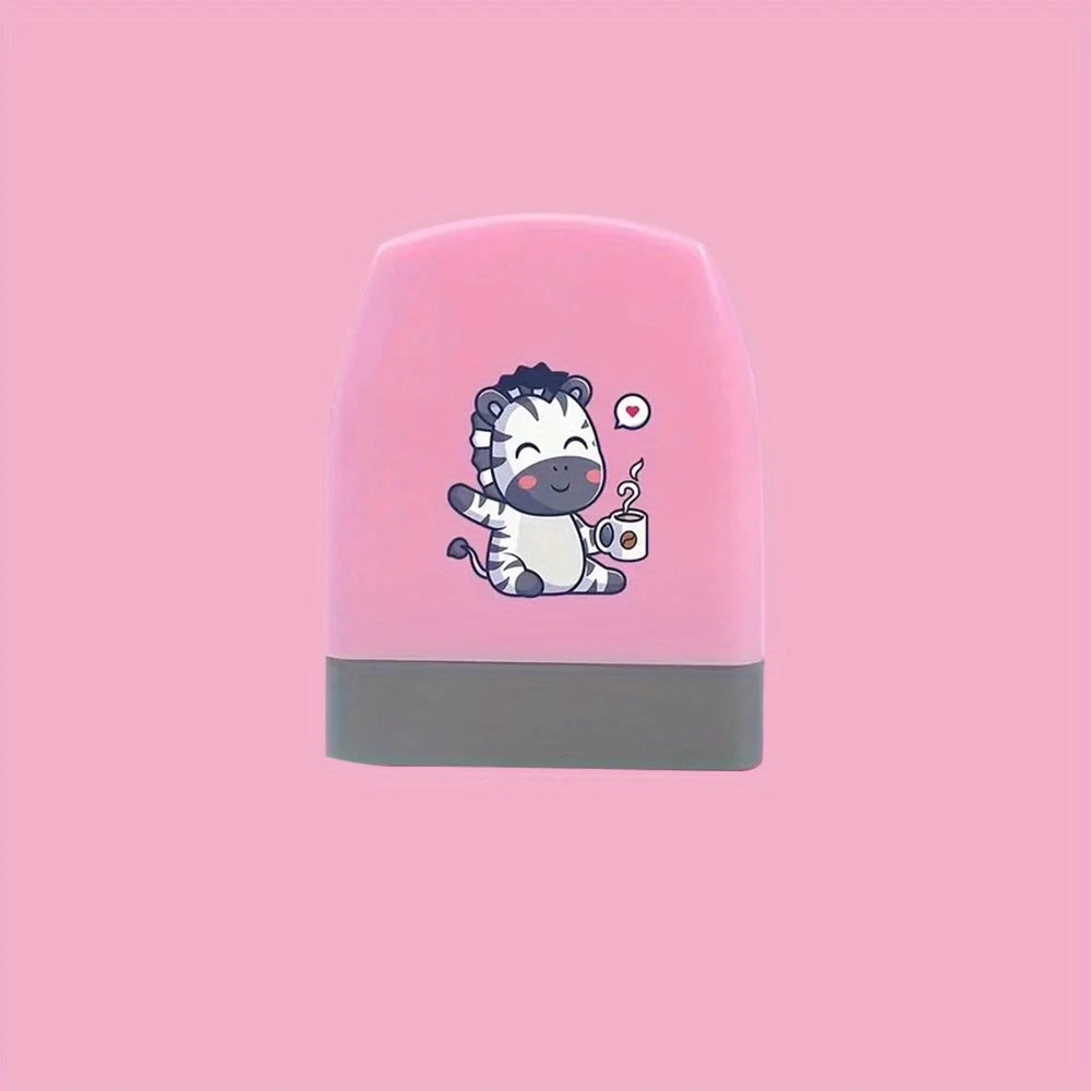 Tampon Encreur Personnalisé pour Enfant – Design Chat/Dinosaure/Zèbre Mignon – Idéal pour Fournitures et Cahiers