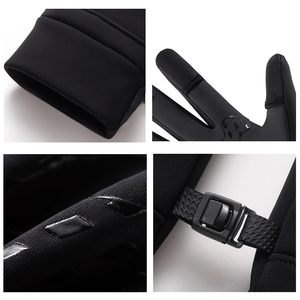 Gants Tactiles Hiver Imperméables – Antidérapants & Coupe-Vent avec Zip, Écran Tactile Smartphone – Unisexe
