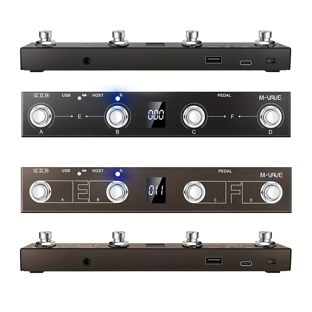 Contrôleur MIDI Bluetooth M-VAVE – Pédalier USB 6 Footswitch pour DAW, Looper & Effets